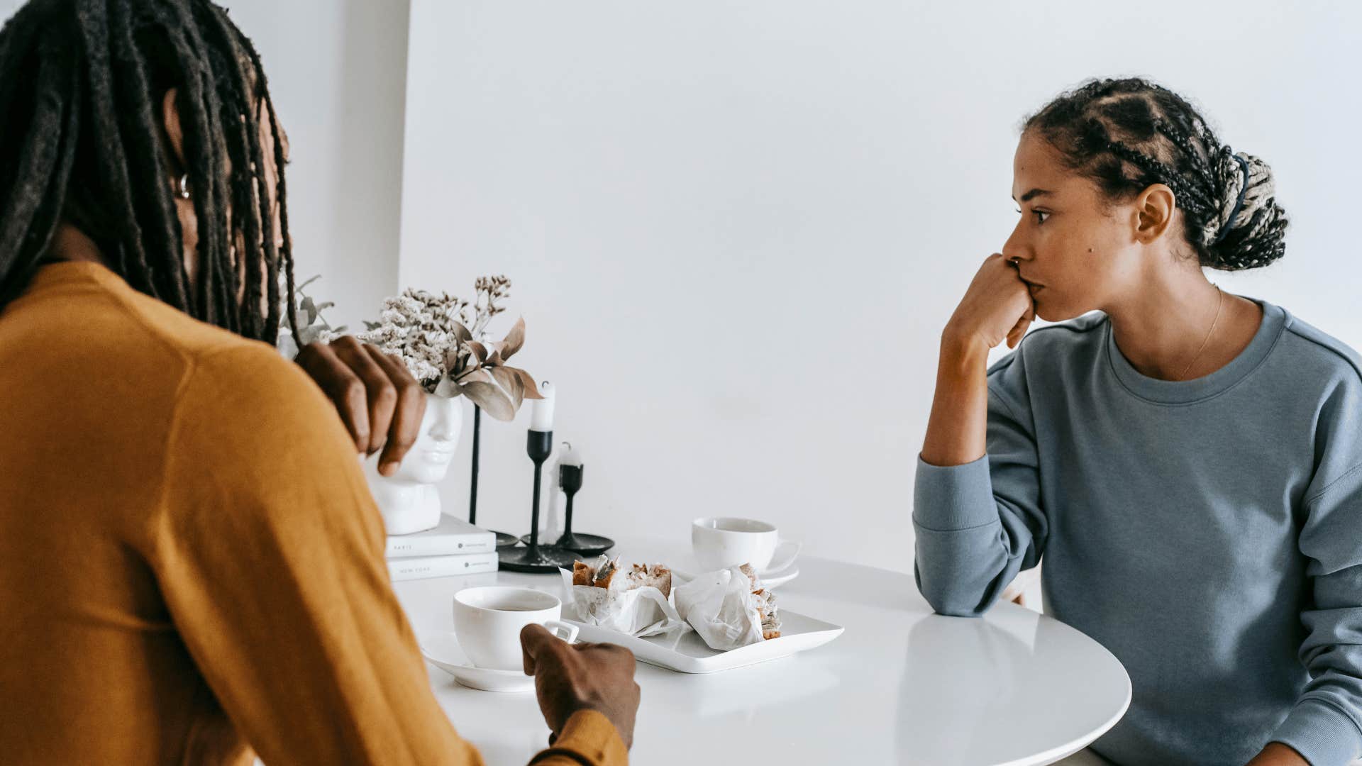 couple sitting at dining table