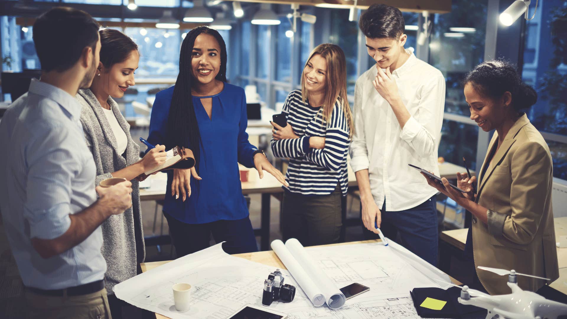 Employees working on a project 