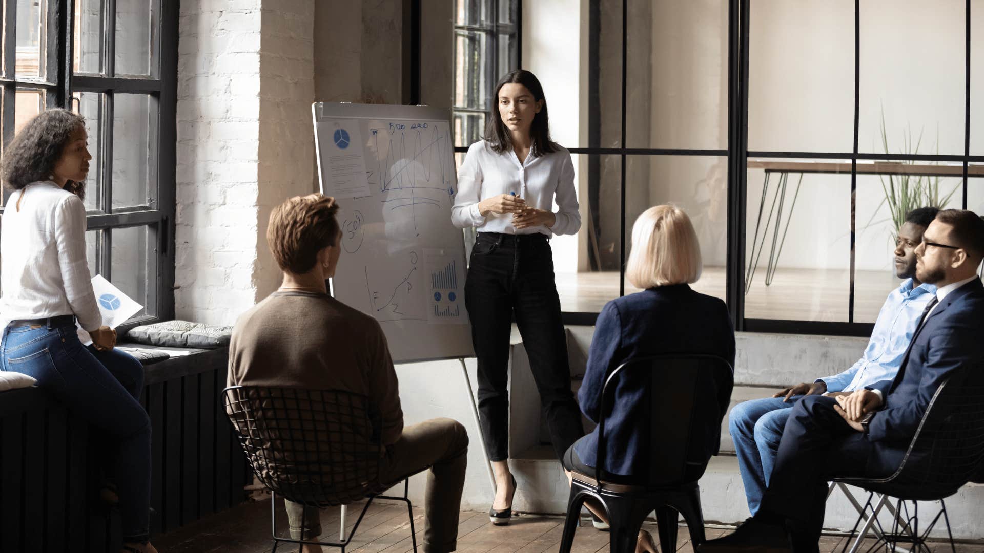 Woman leading a meeting