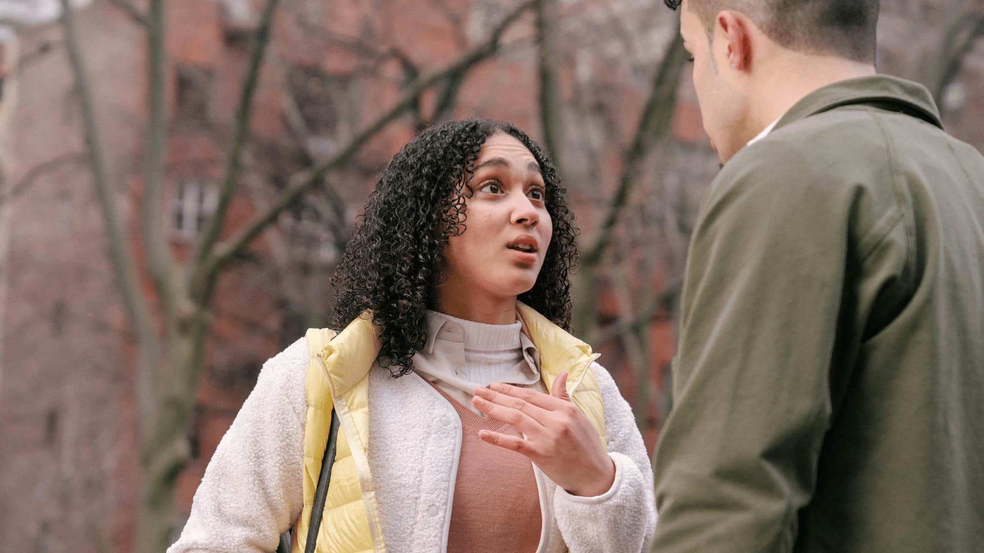 couple arguing in public