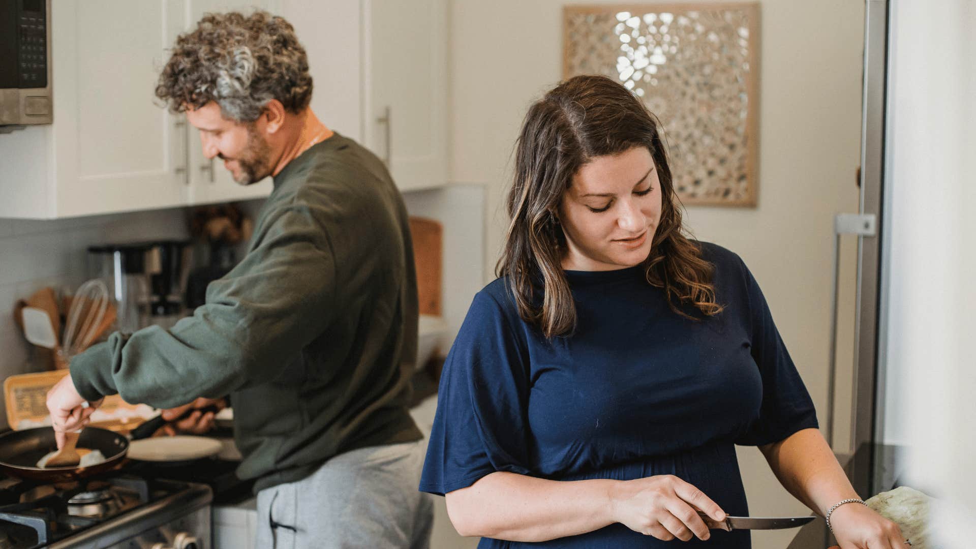 couple cooking together 