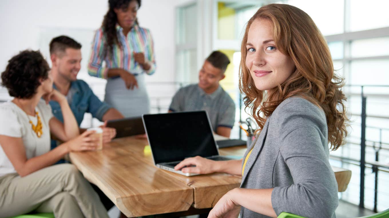 Office small talk before a meeting