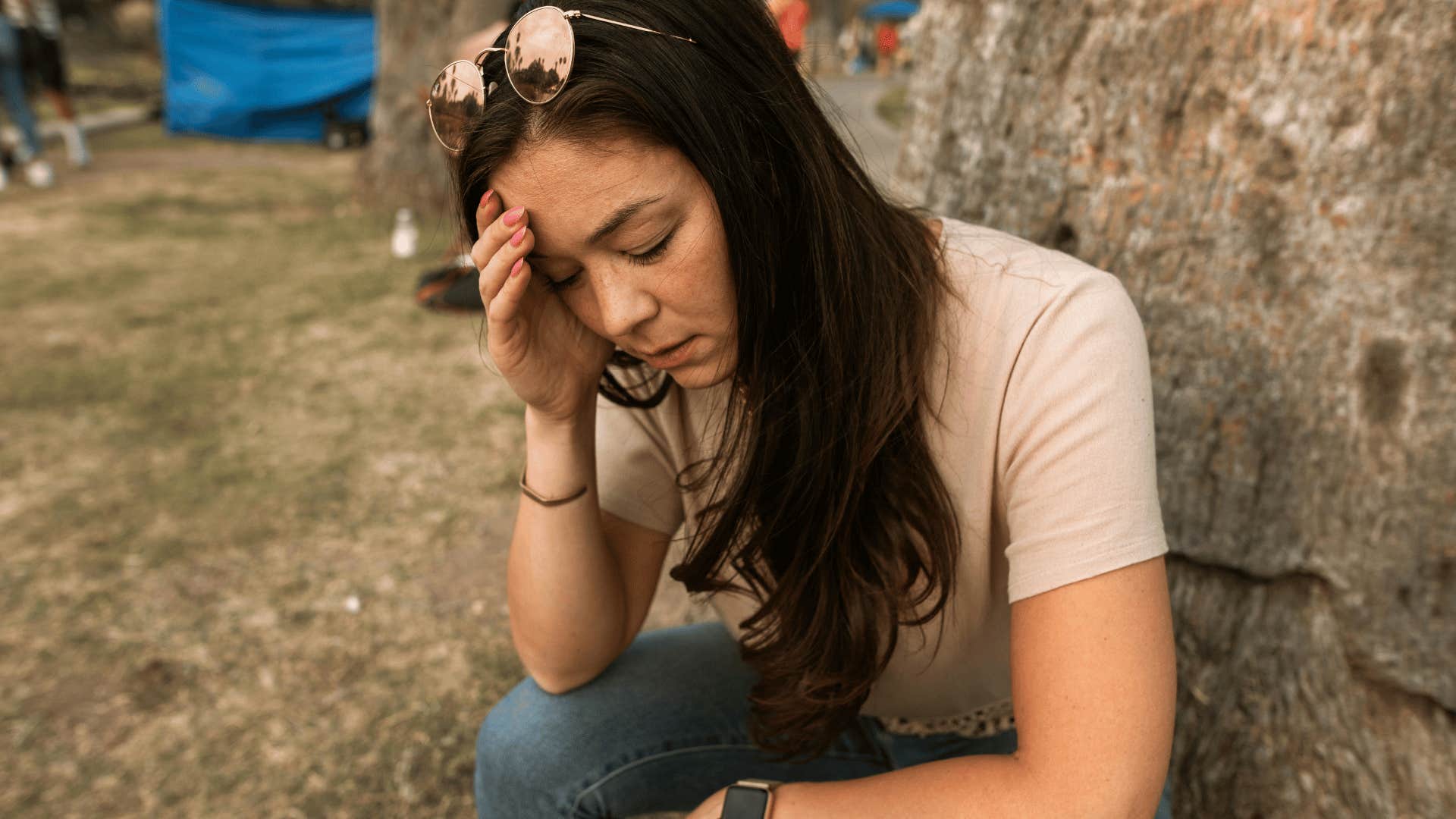 woman anxious about being on time