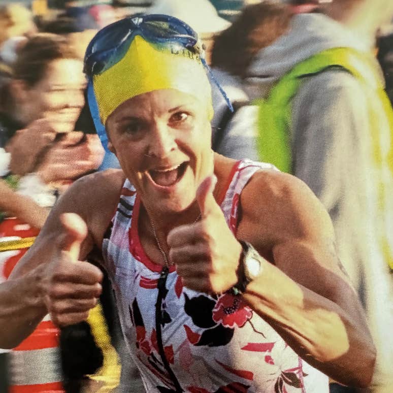 Author competing in a triathlon after decades of chronic pain and hiding her sexuality