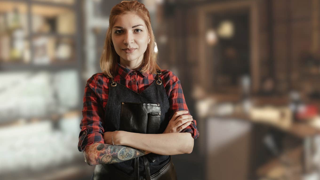 Bartender working behind the bar.