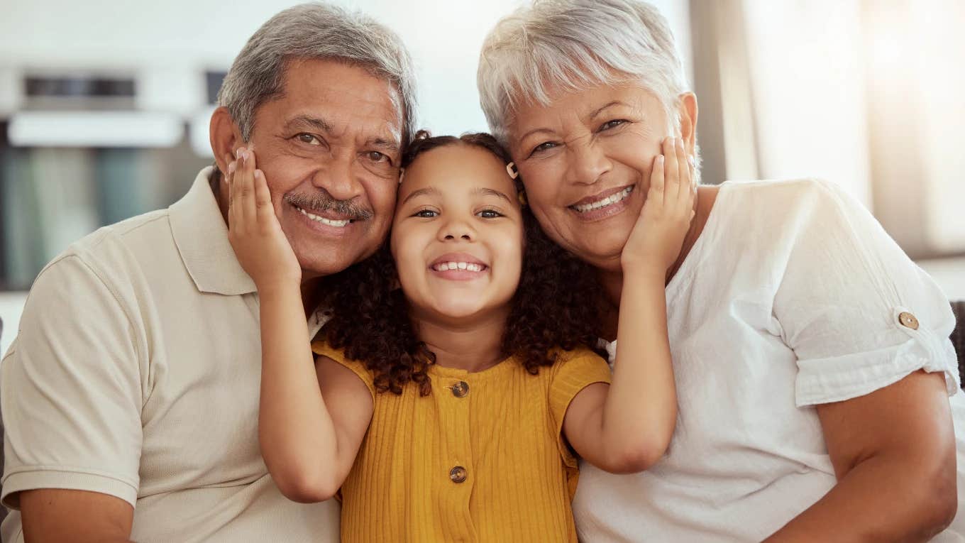 Grandparents helping with childcare