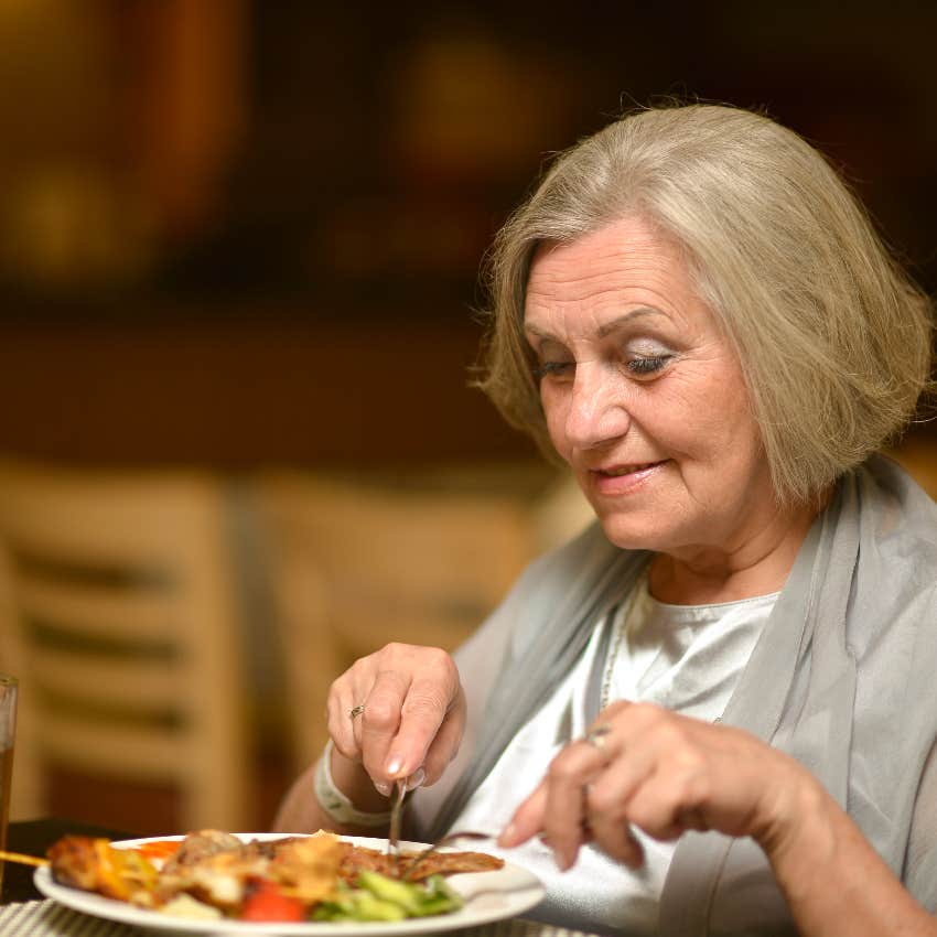 Boomer mother-in-law eating