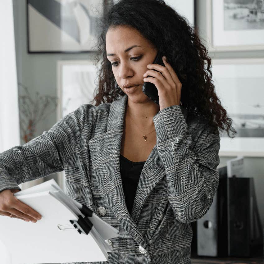 corporate woman on phone