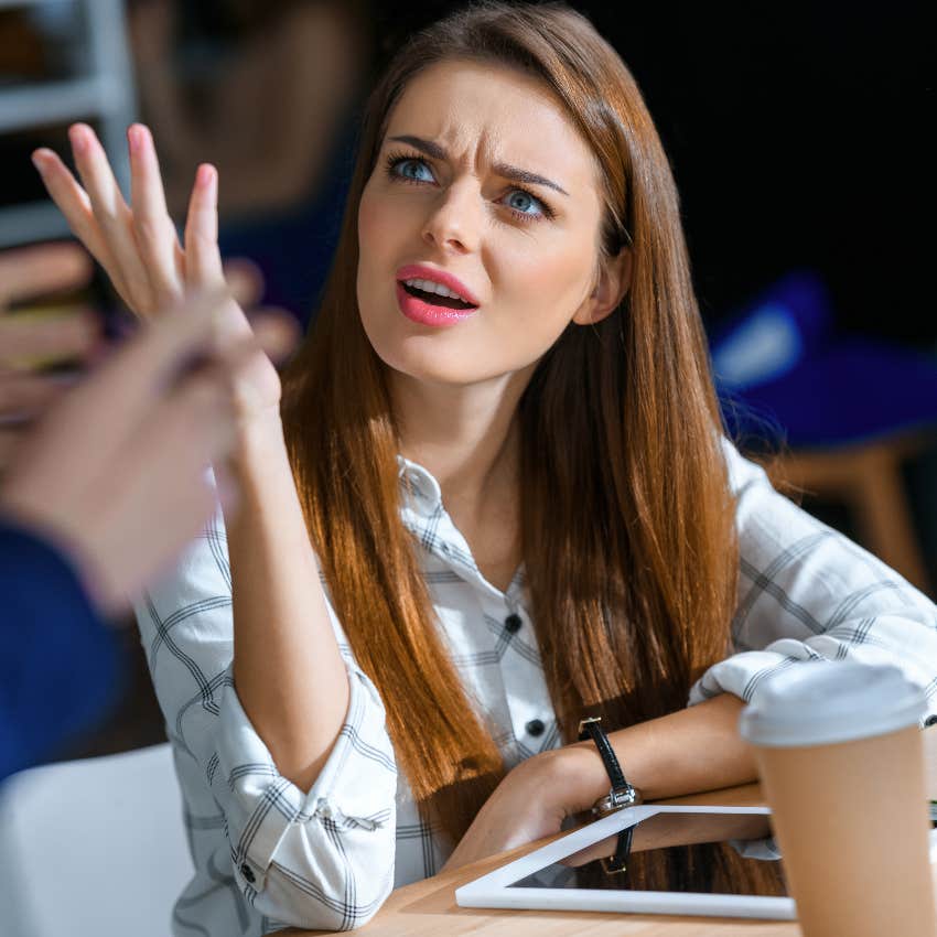 Coworker yelling at man whose girlfriend is younger than him