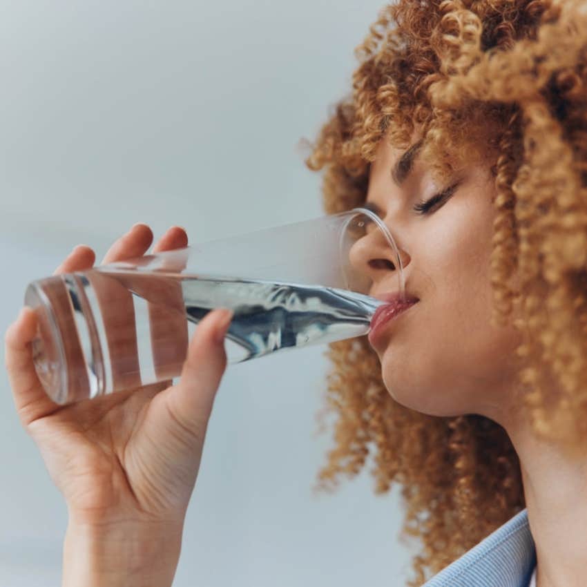 woman drinking water 