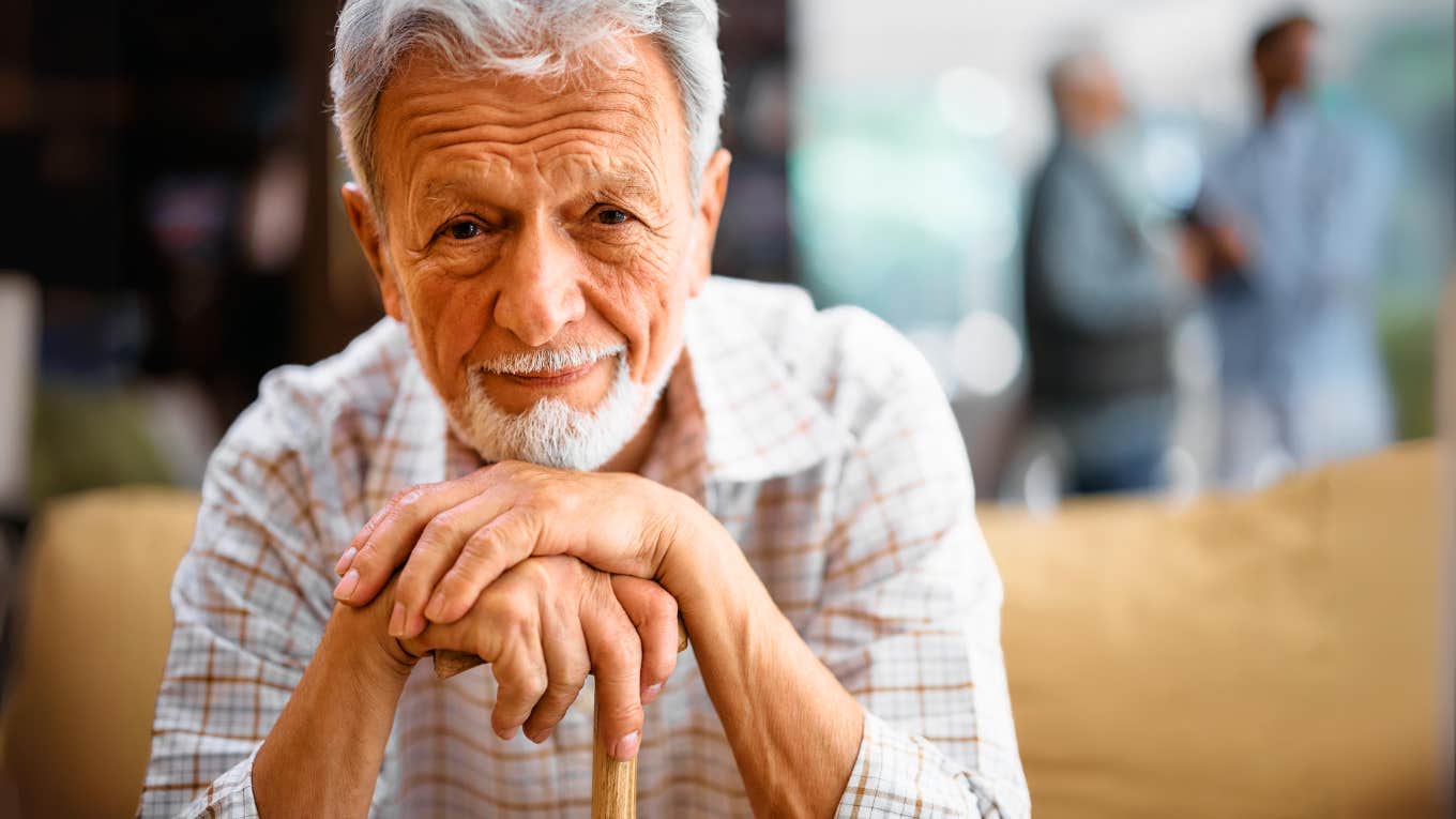 Aged man, explaining how to have a easier life