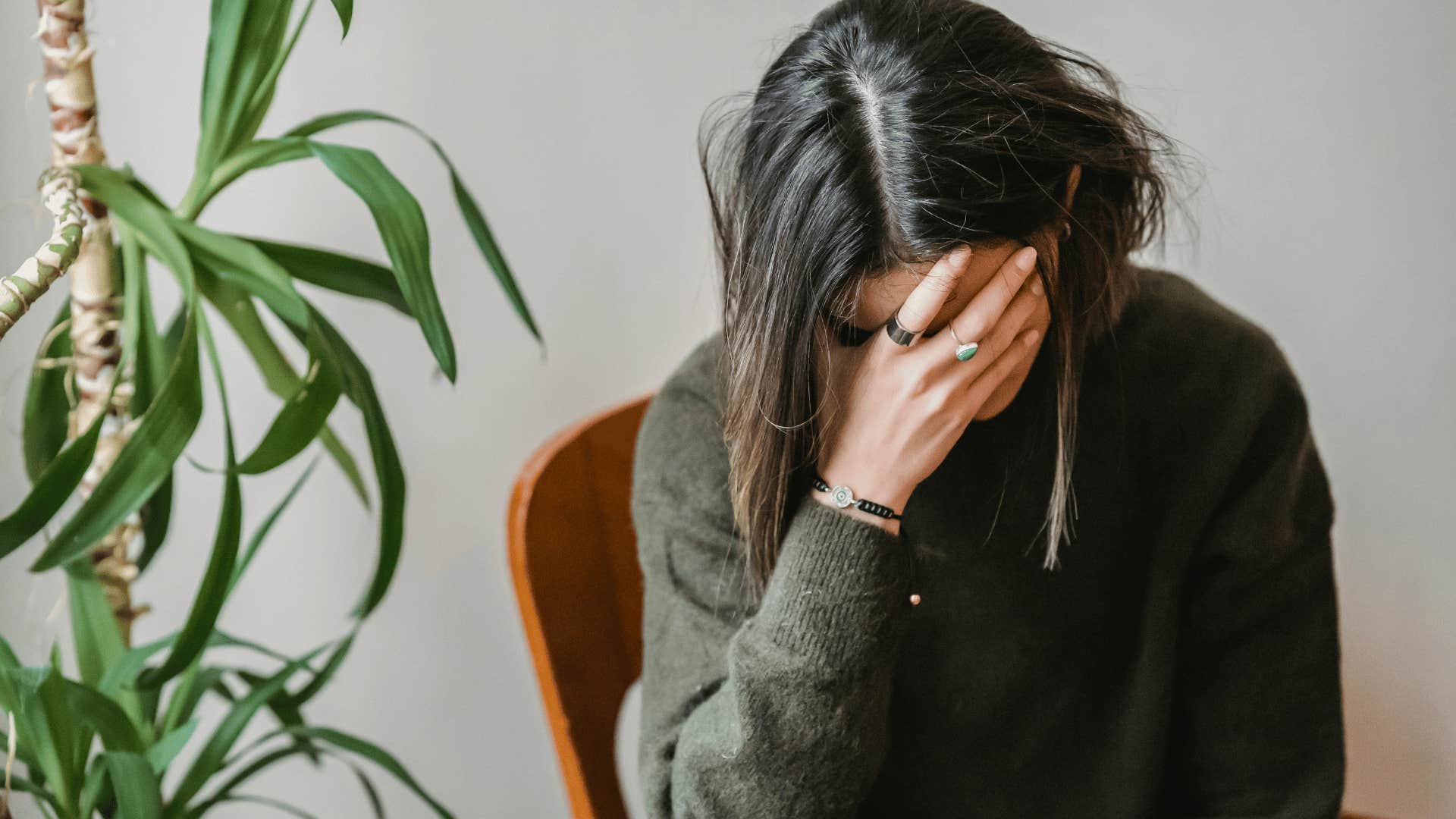 woman upset about eating too much