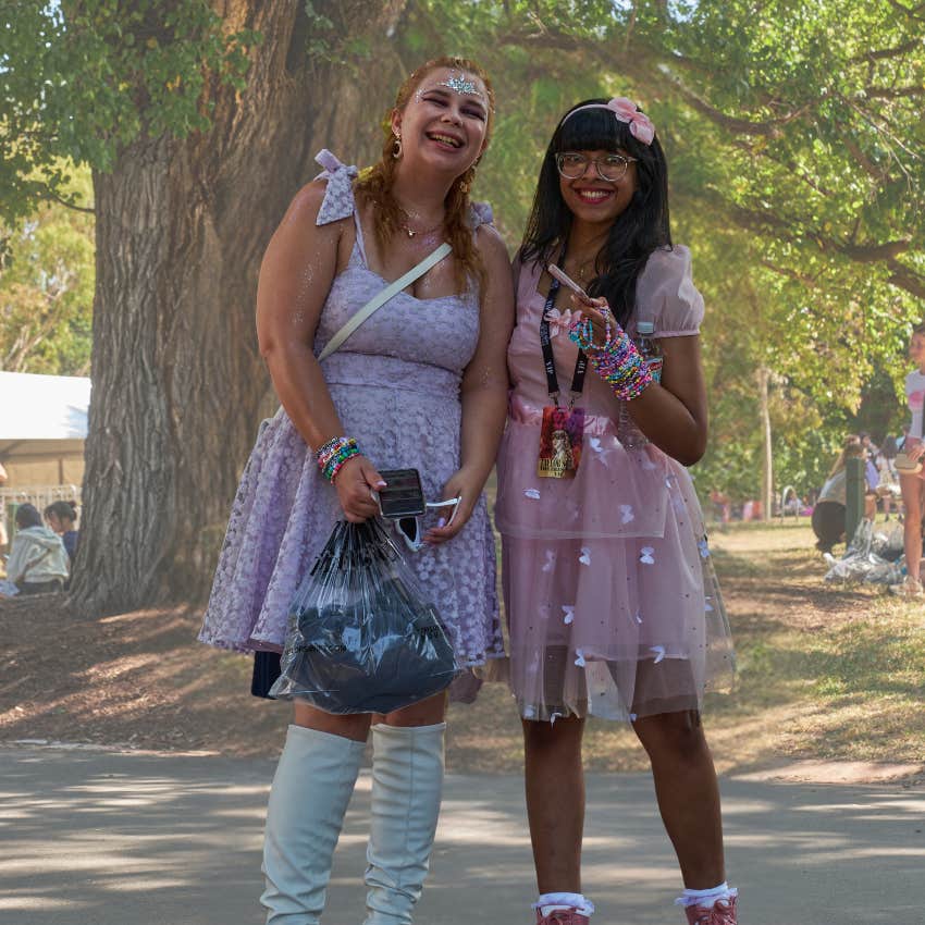 Two young girls going to the Eras Tour. 