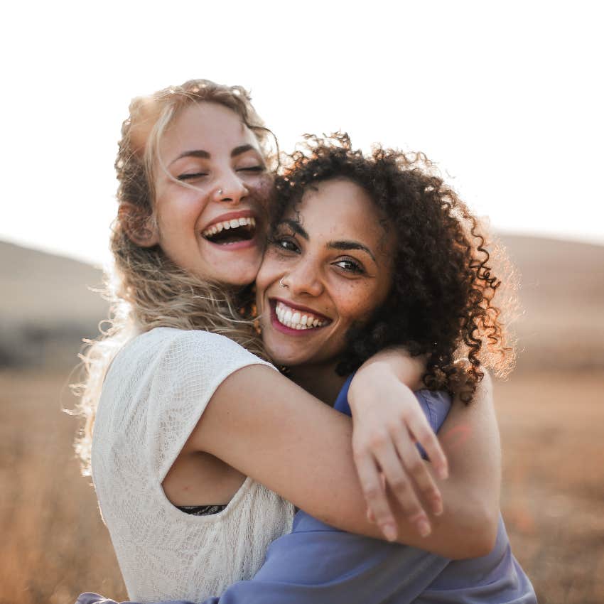 loyal woman hugging her friend