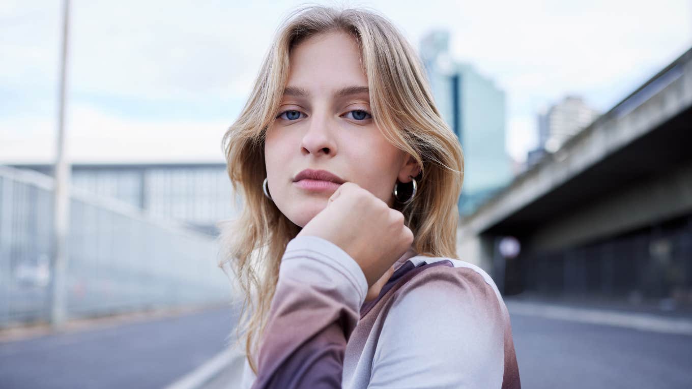 Russian woman looking serious