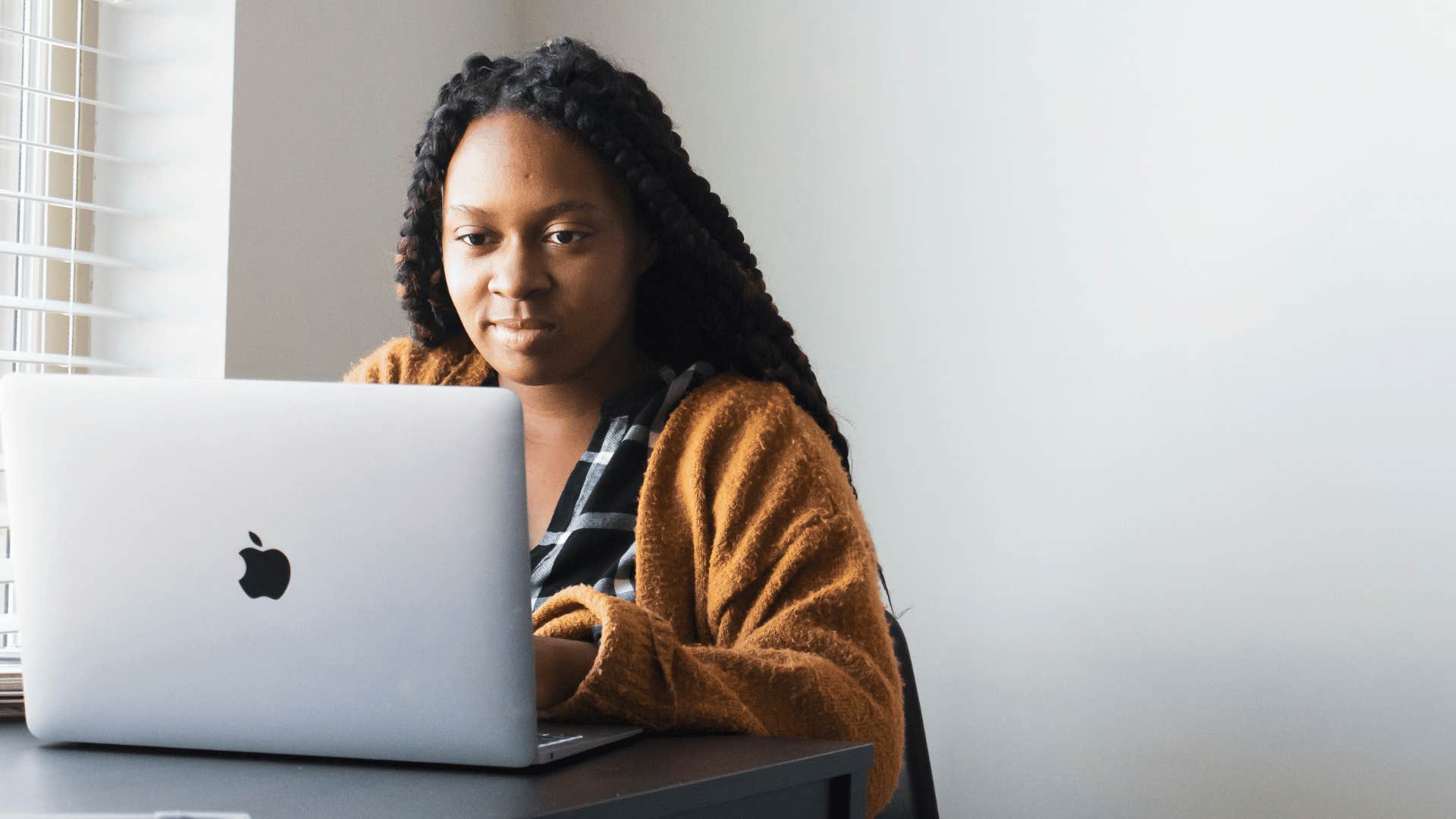 woman working on a computer