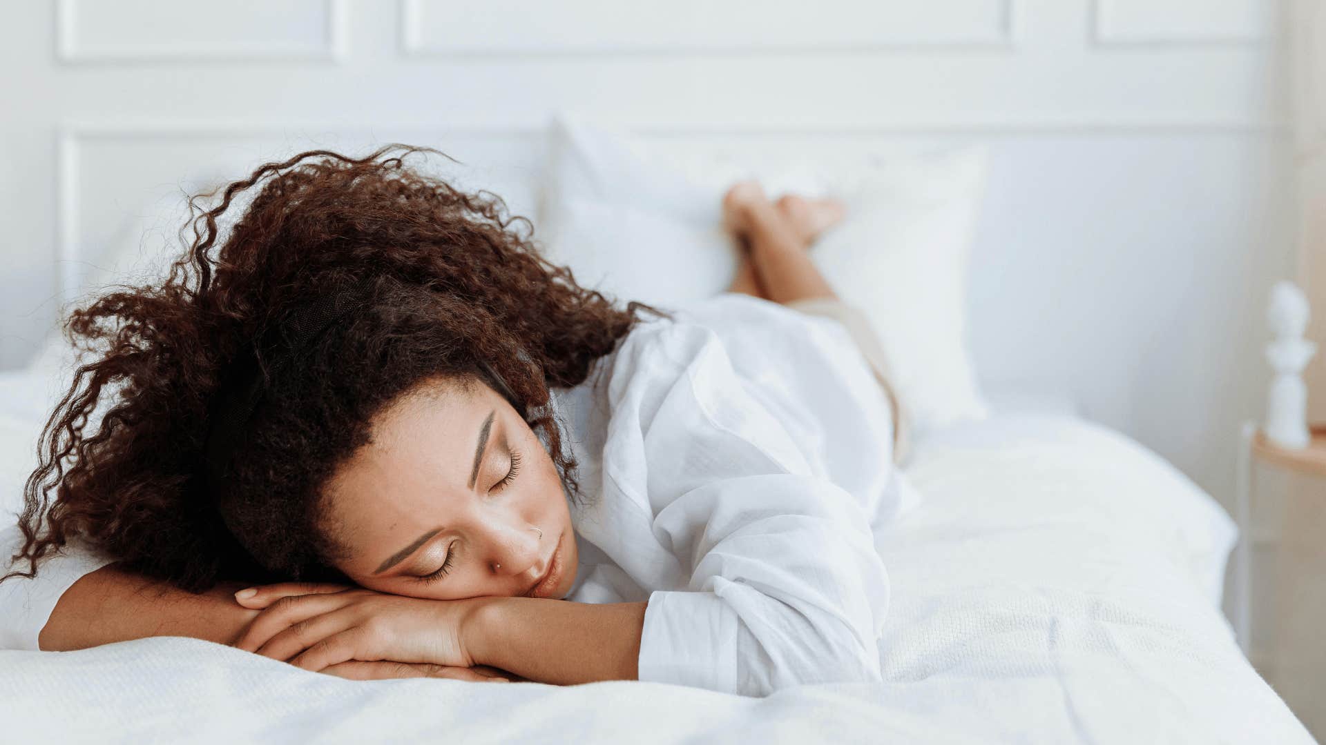 woman sleeping in bed