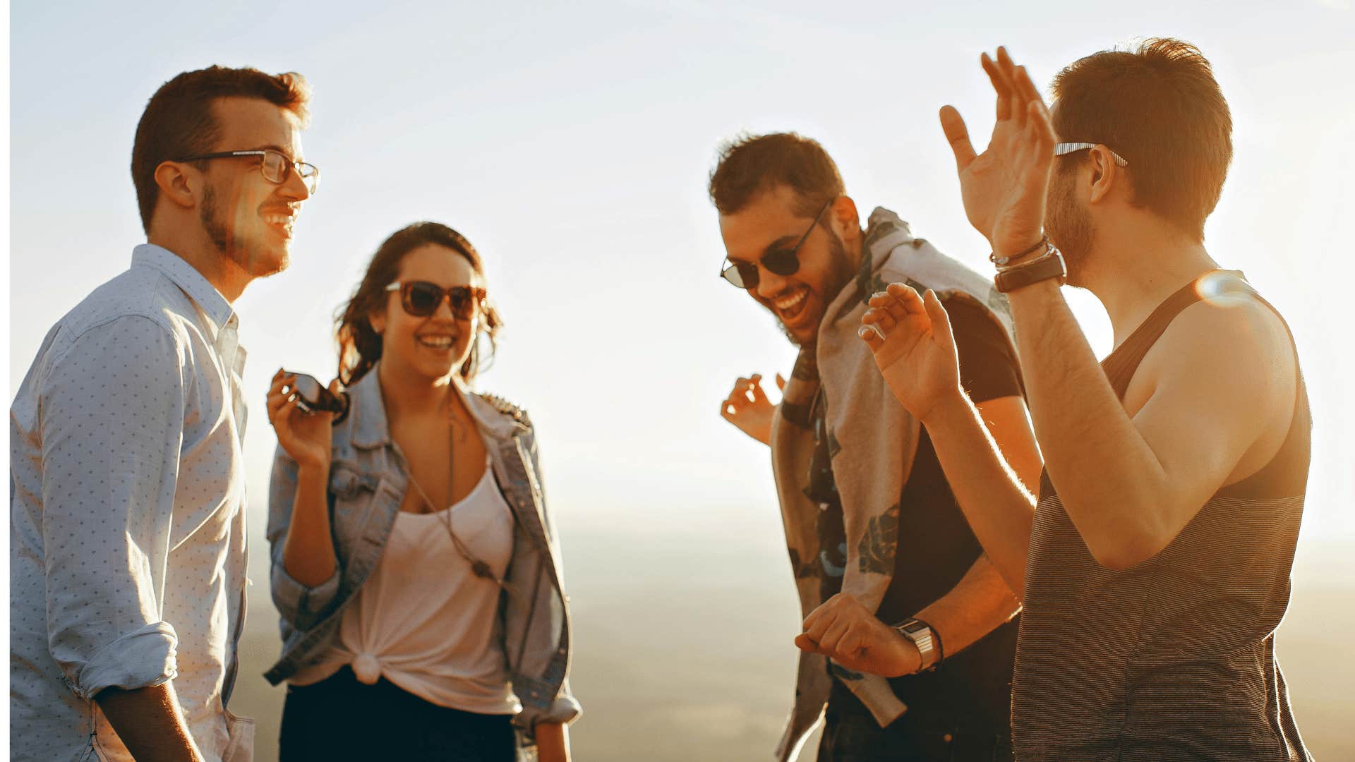 group of friends laughing and having fun