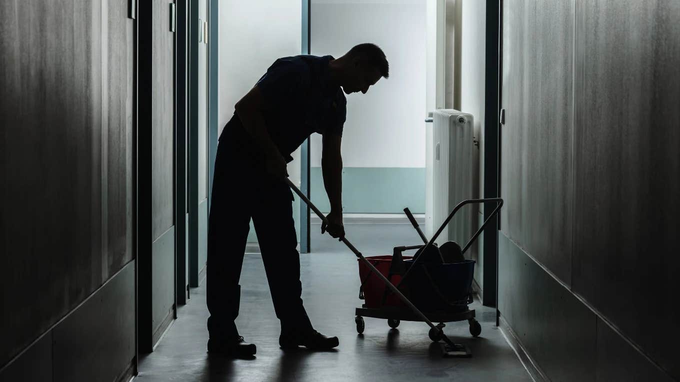 The janitor’s boss told him that he was only allowed to use certain toilets at work