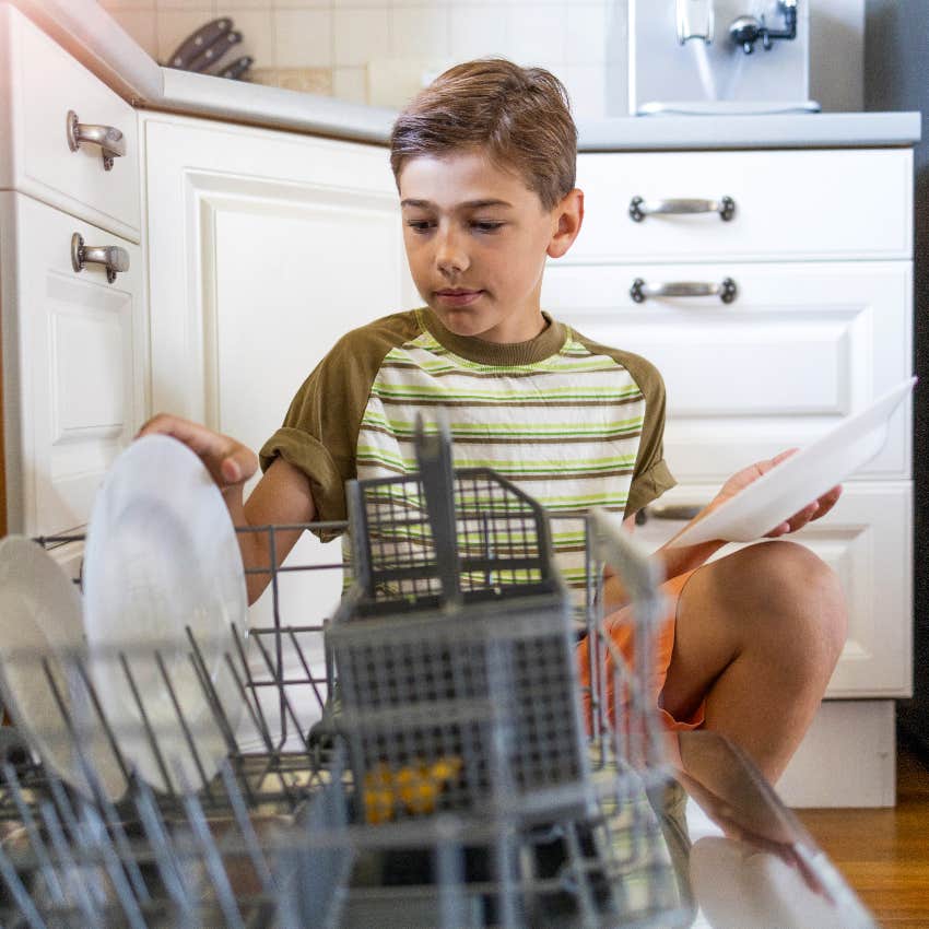 Kid doing chores to turn into a successful adult