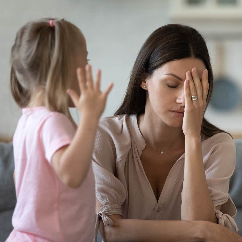 kid having a tantrum and mom shutdown