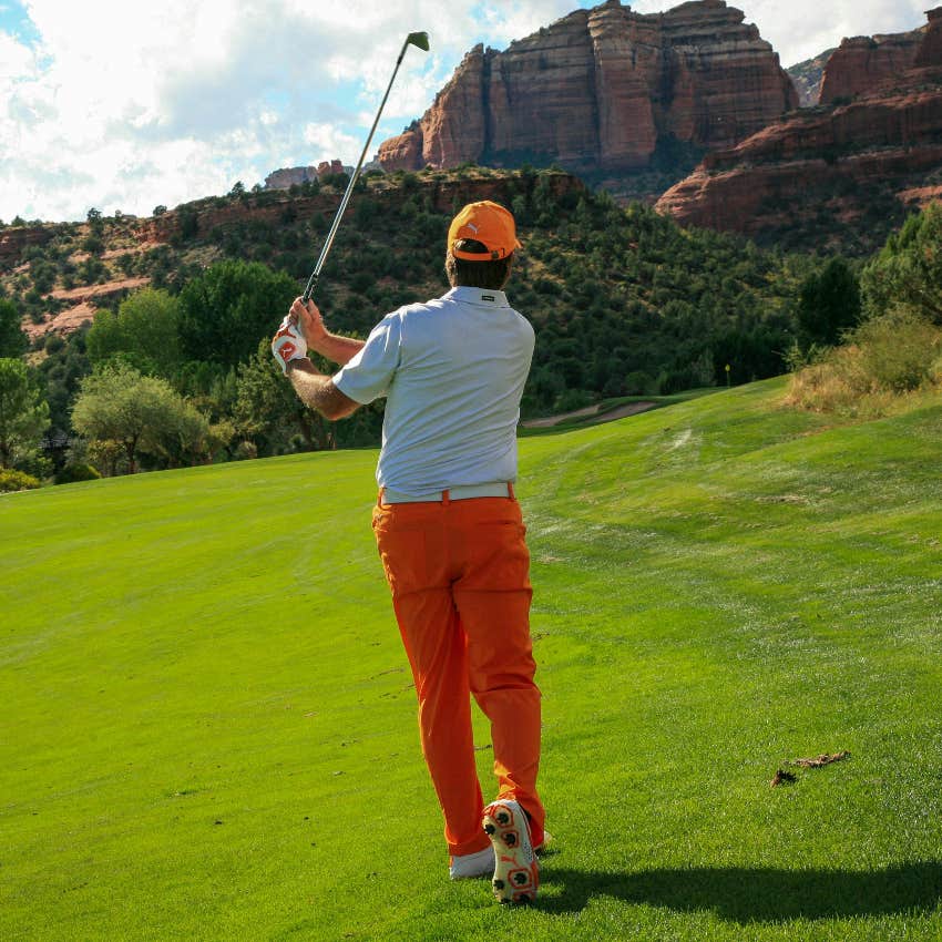 Man with far more leisure time than women golfing