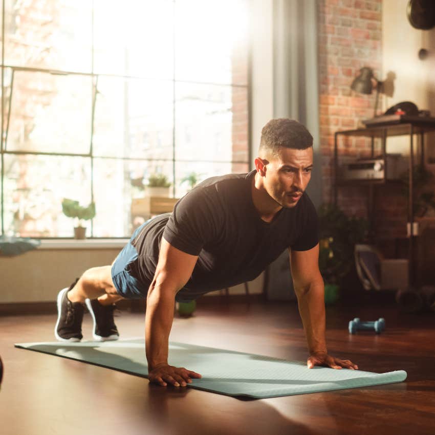 Man doing pushups because he can't focus