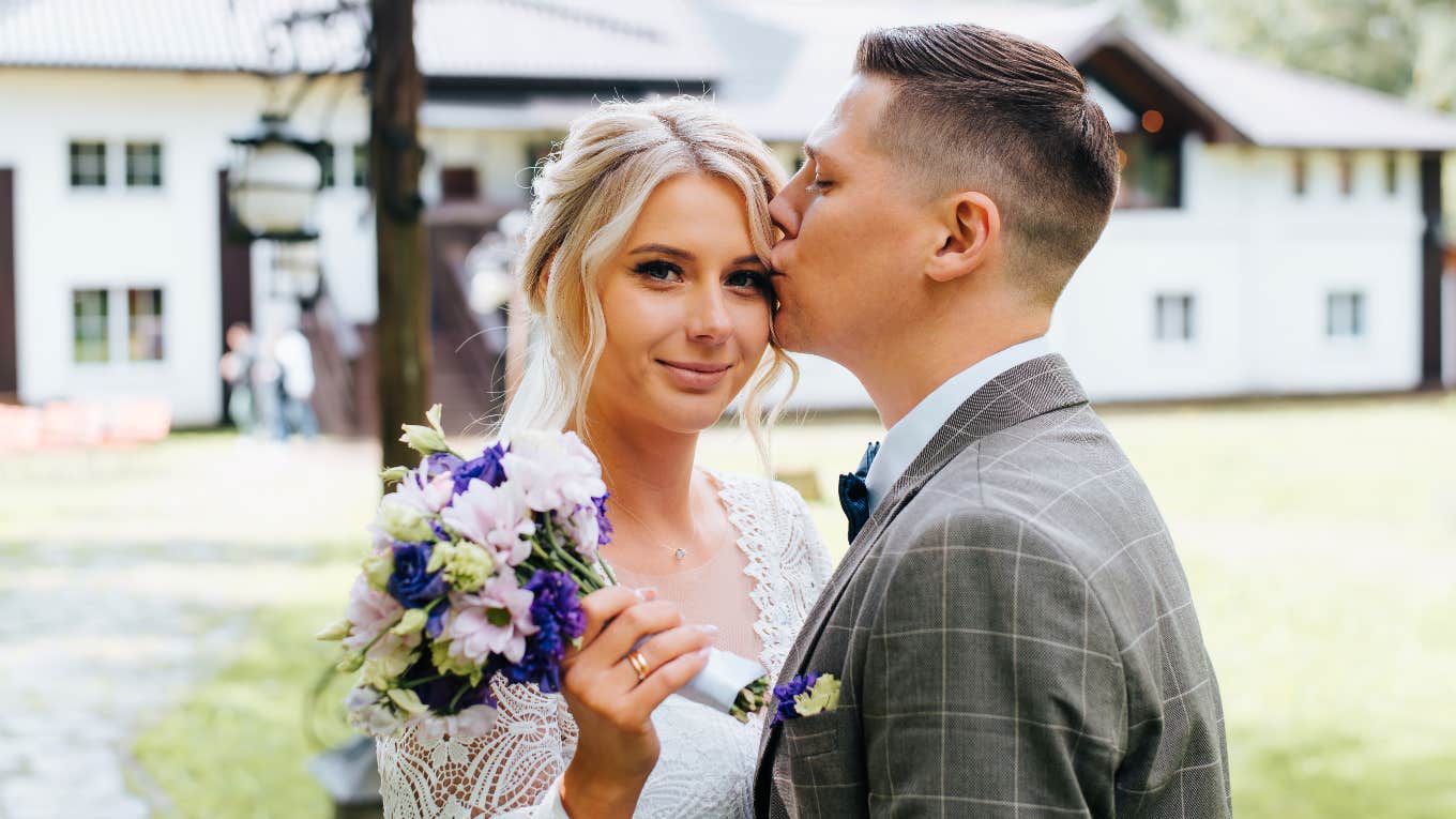 Bride and groom at wedding