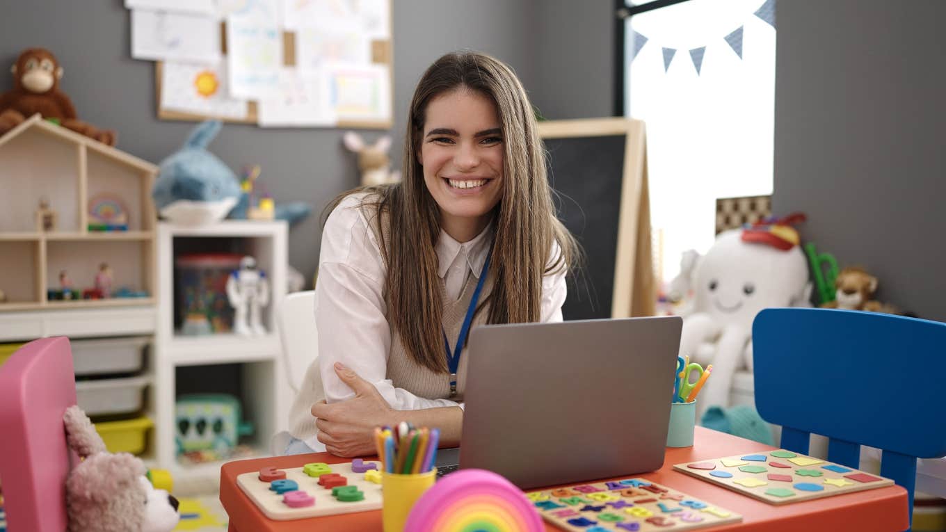 Elementary school teacher in classroom