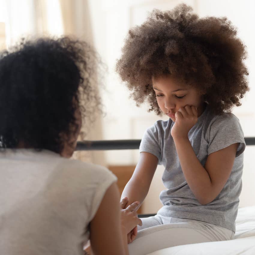 Mom quietly listening to her daughter instead of compulsively validating her emotions