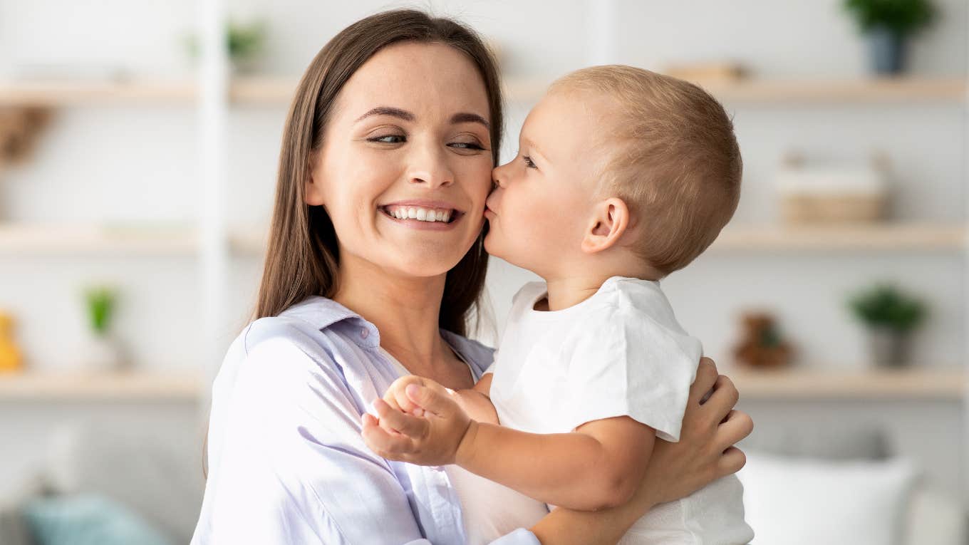 Mom and toddler who prefers her over his dad