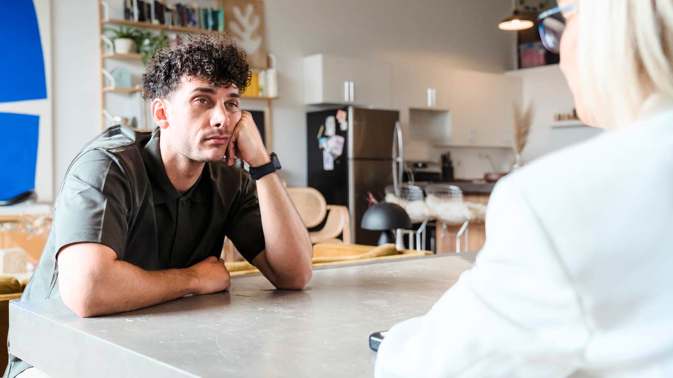 Man not listening to woman