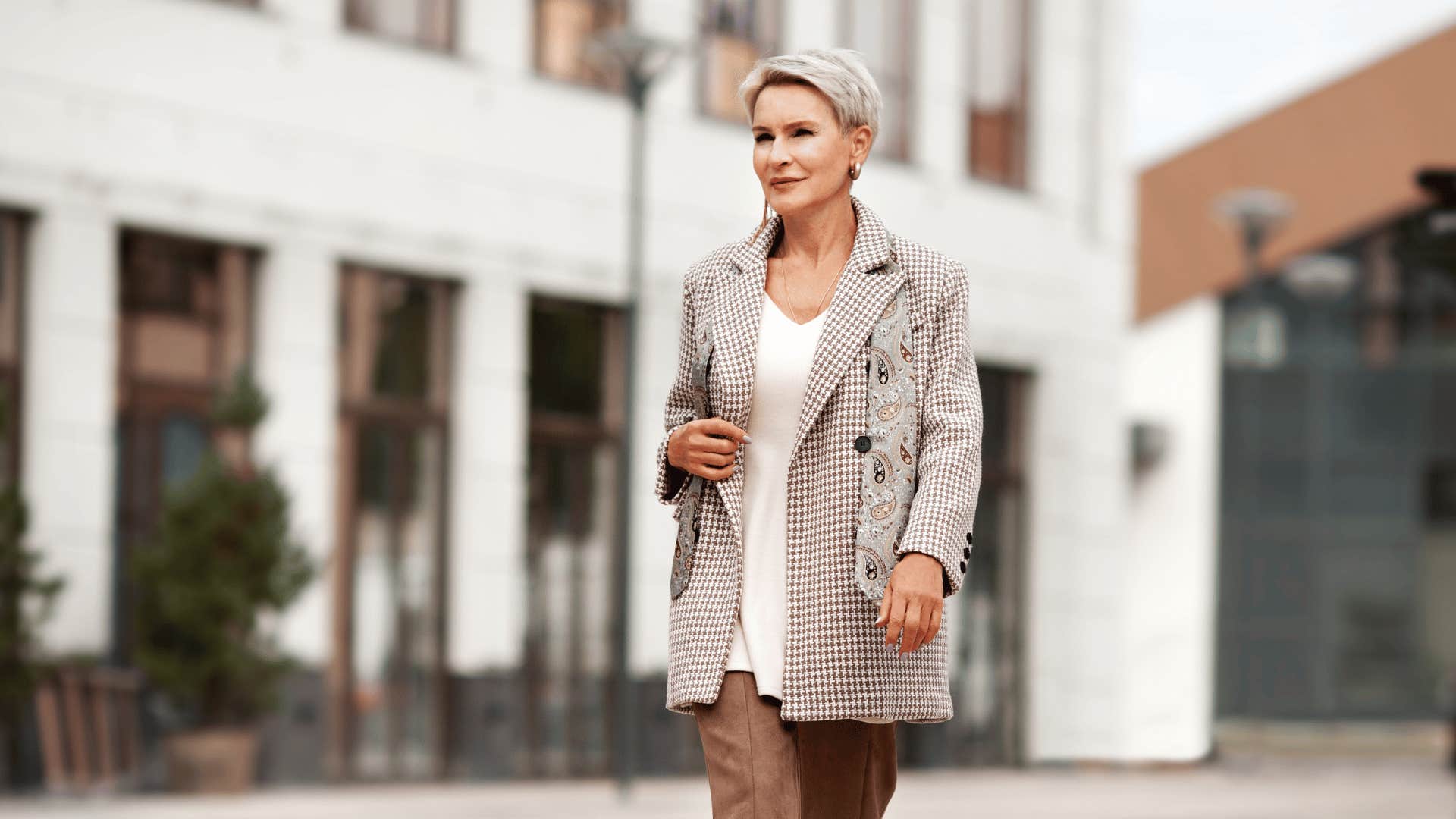 older woman walking