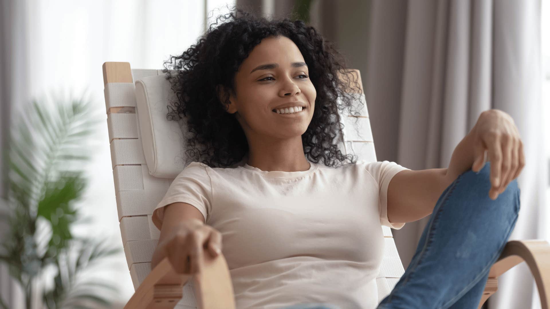 woman sitting in chair 