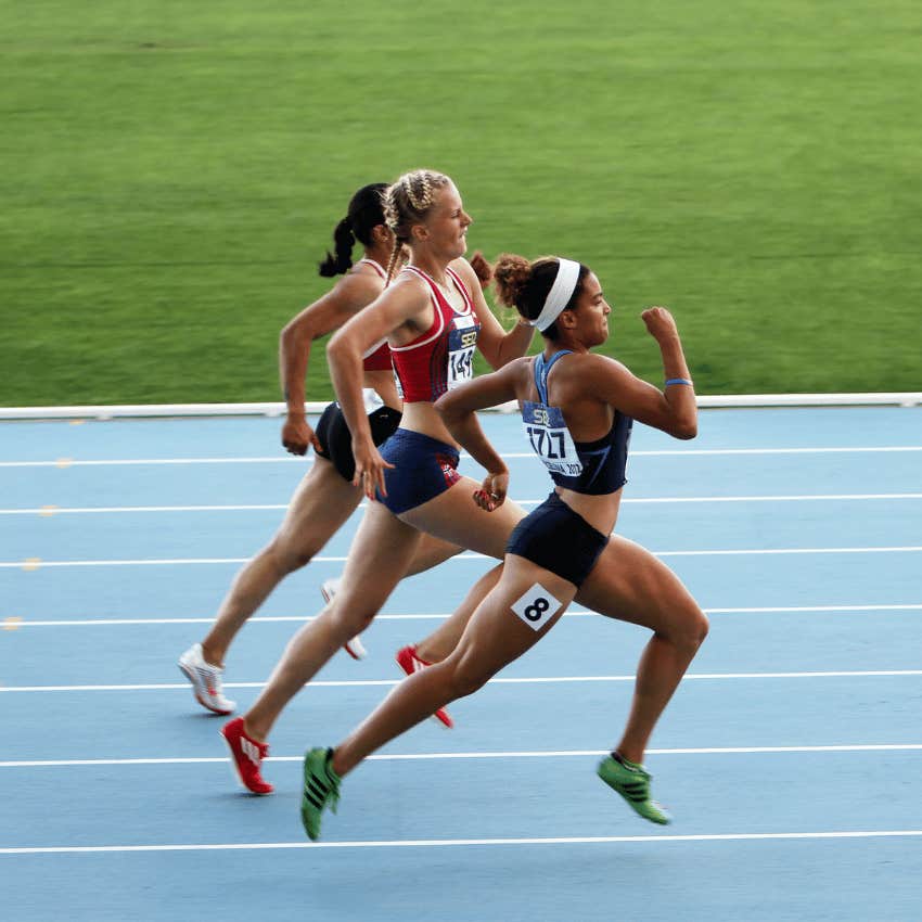 Olympic runners in a race 