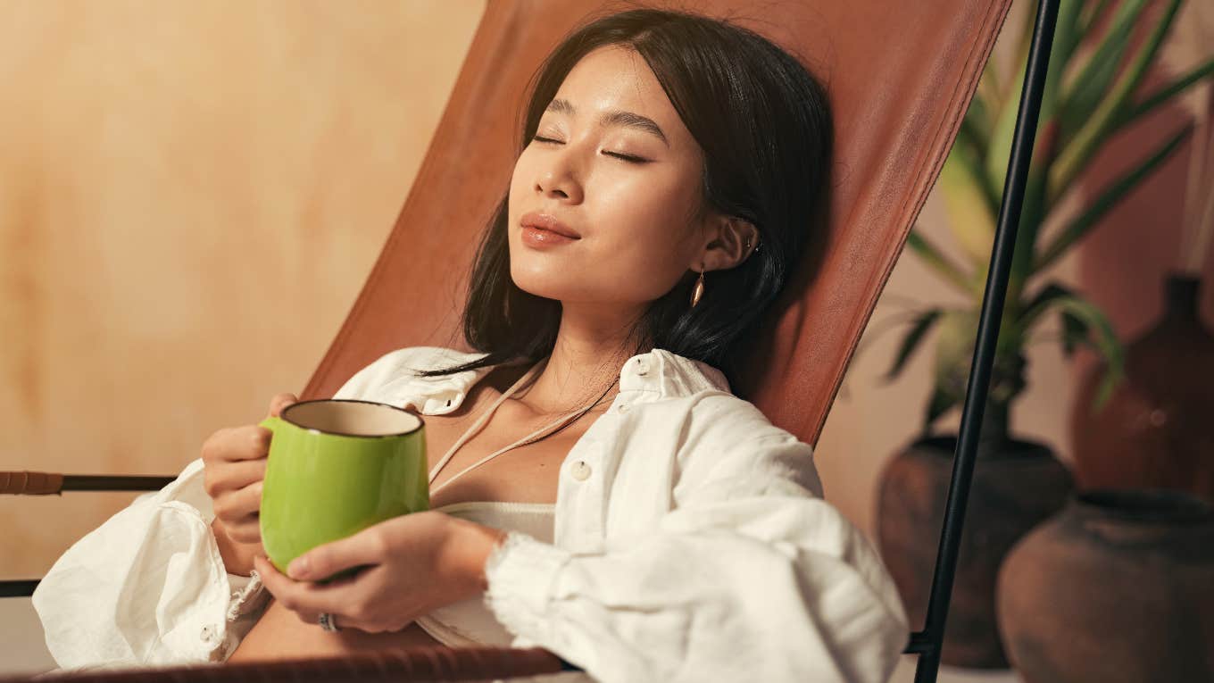 Woman relaxing off the clock to bring success at work