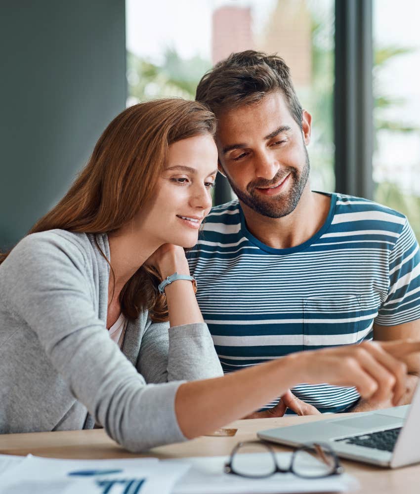 Parents discussing finances