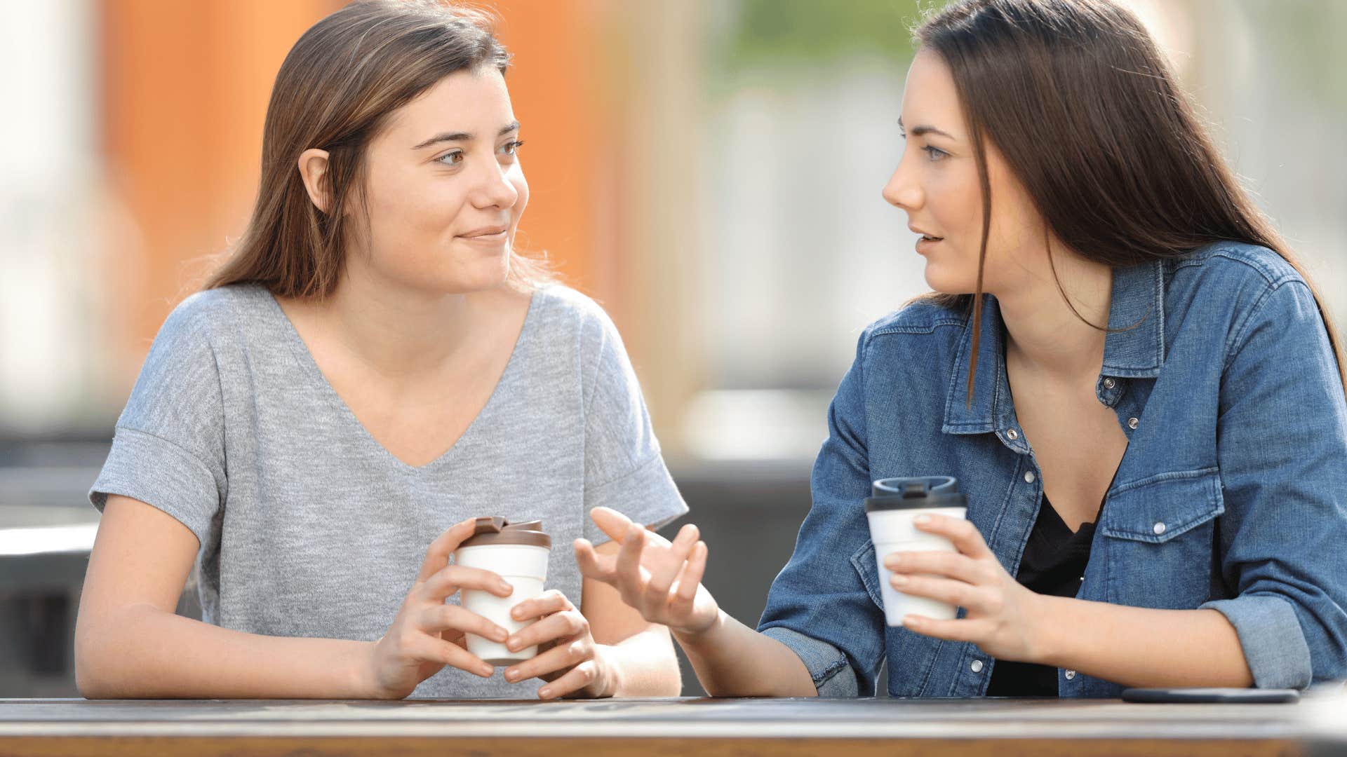 two women having conversation