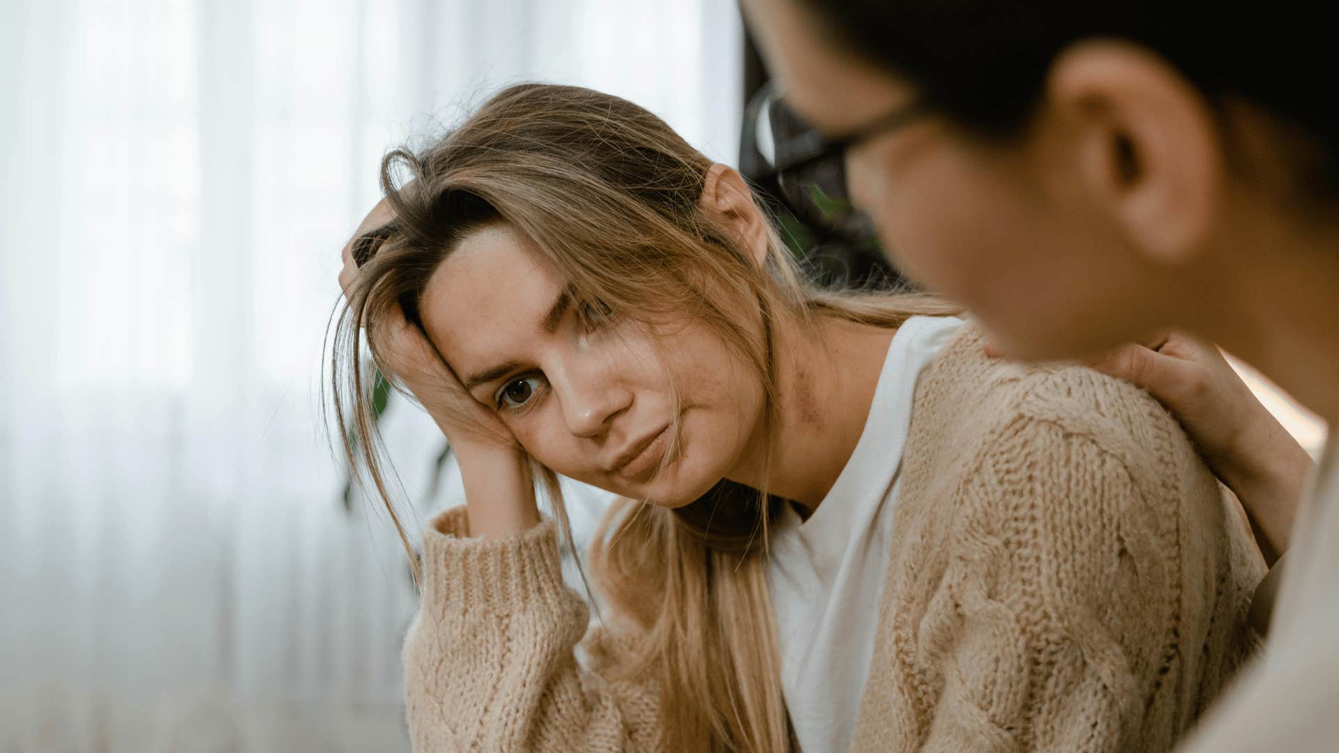 woman being comforted