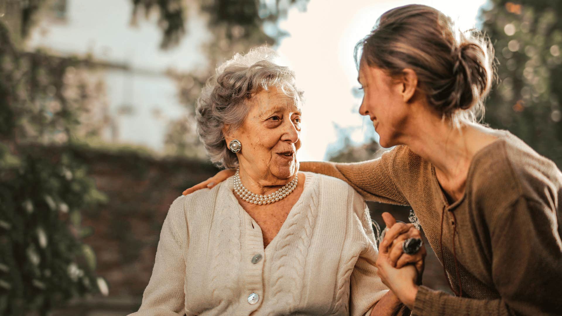 woman comforting grandmother