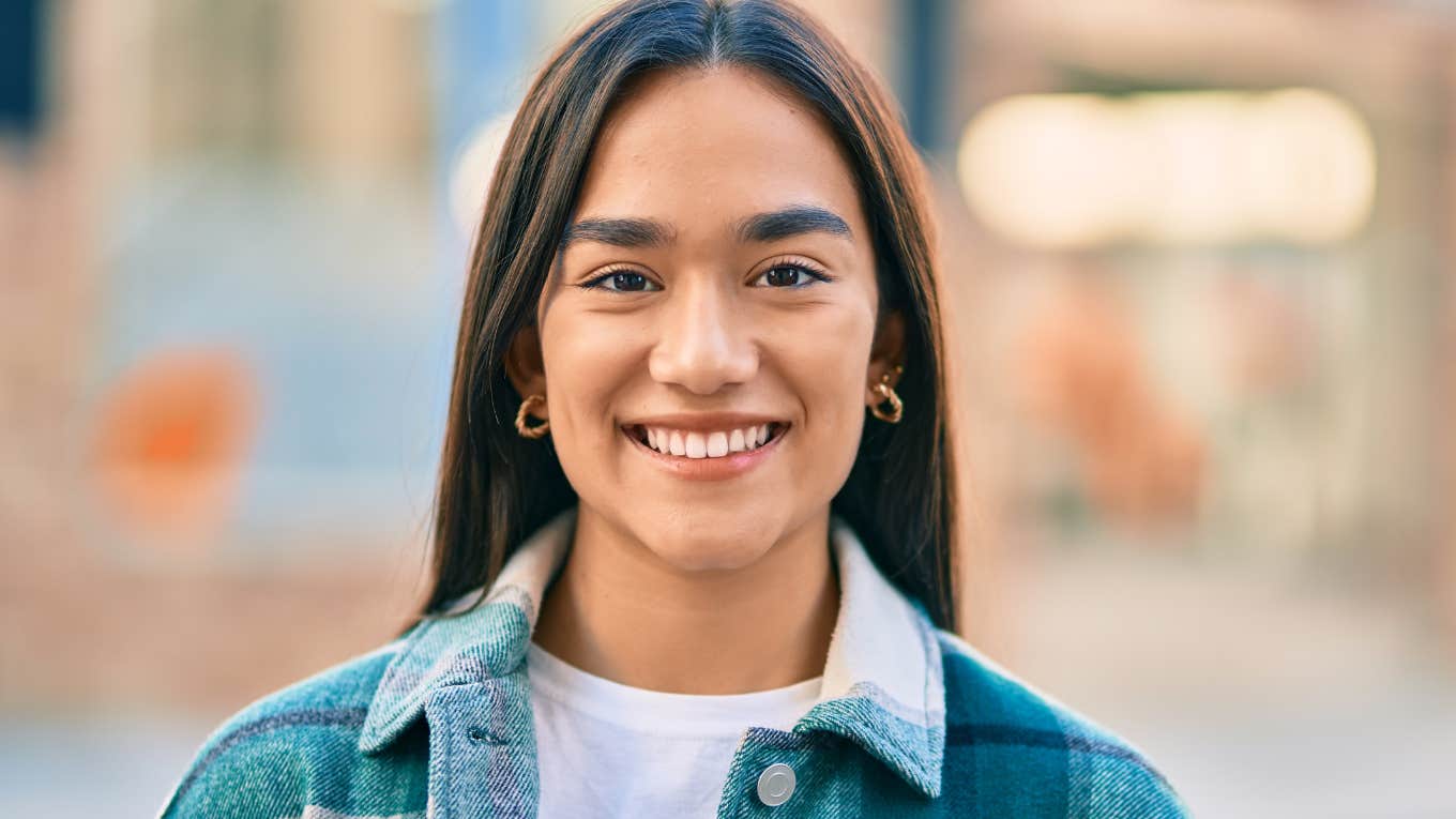 smiling happy socially intelligent woman