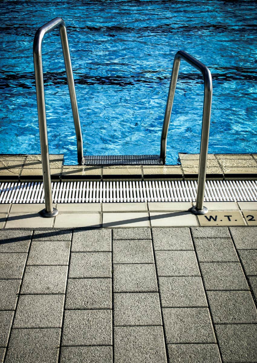 pool with ladder to get in and out