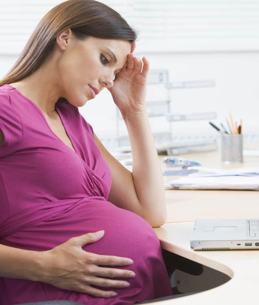 pregnant woman at work