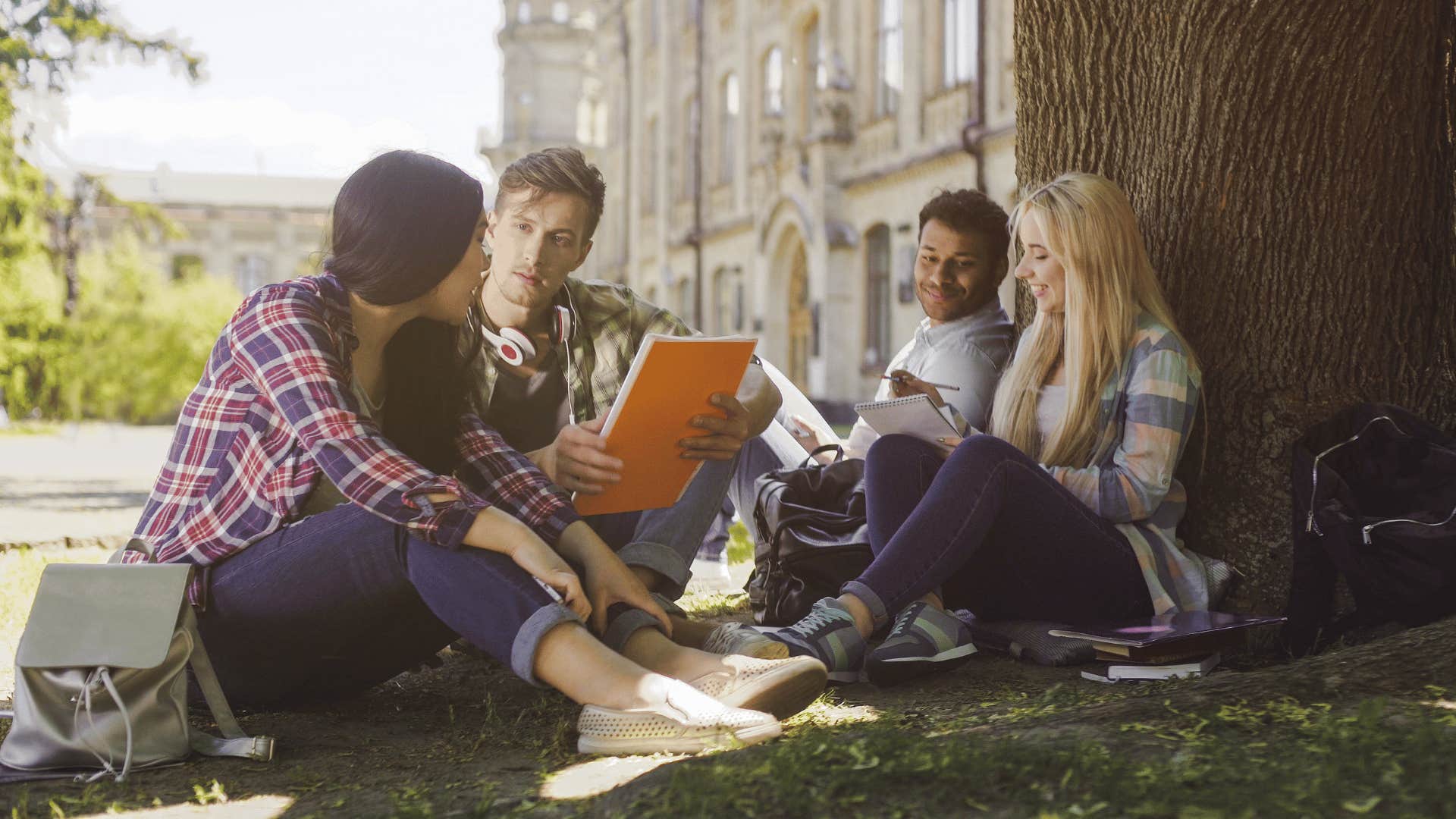 students hanging out