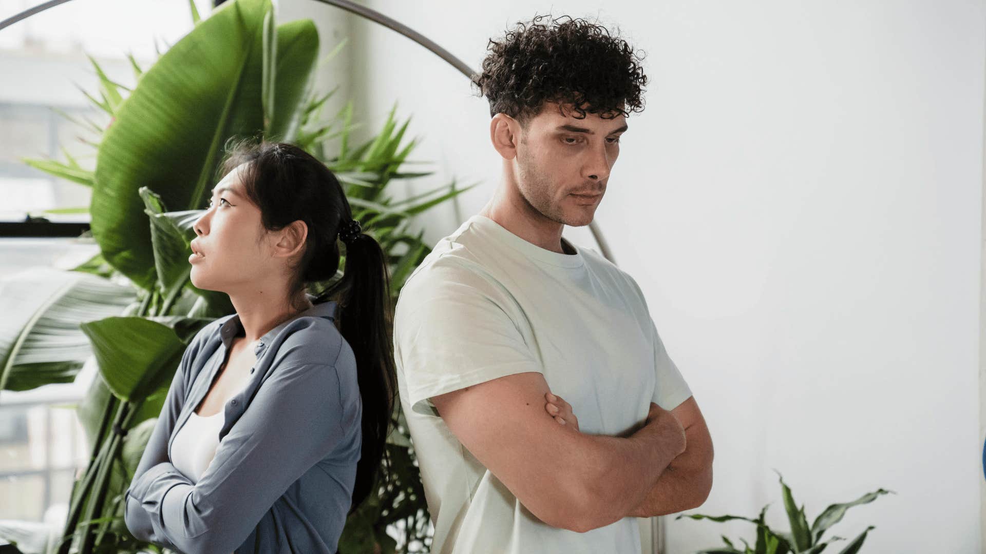 couple at odds unable to accept baggage