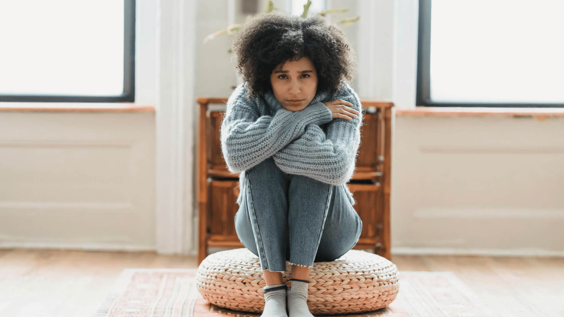 self-centered woman sitting