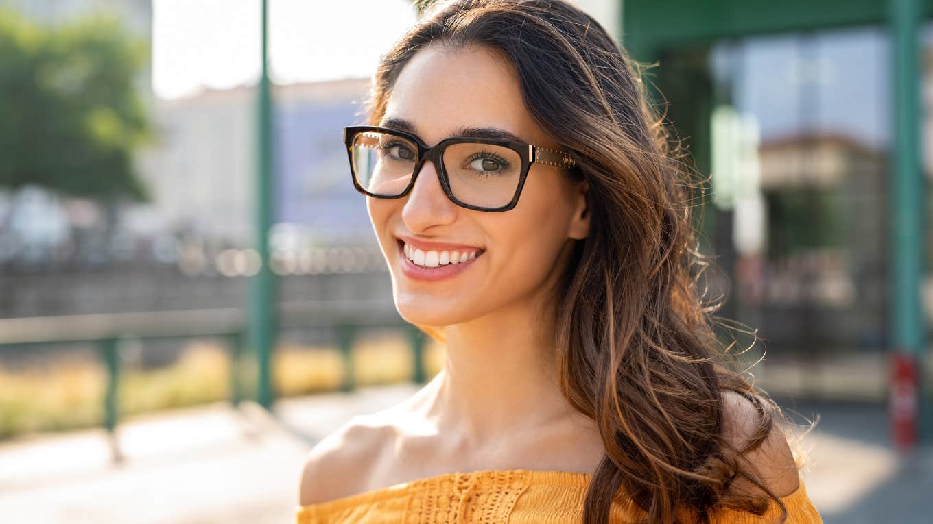 smiling woman with a powerful personality