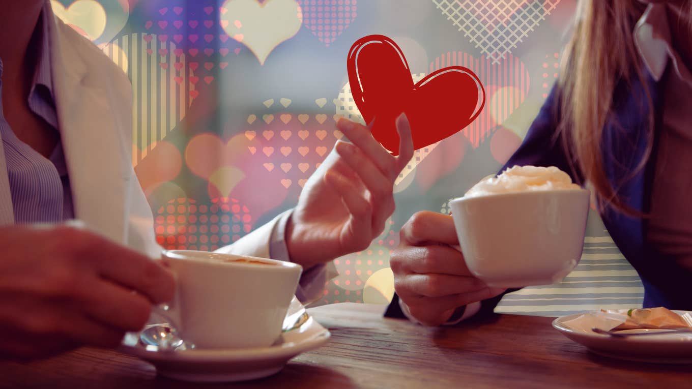 Person seeks outside help in the love department over coffee.