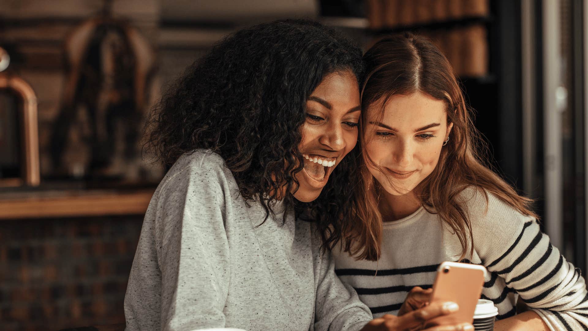 two friends smiling