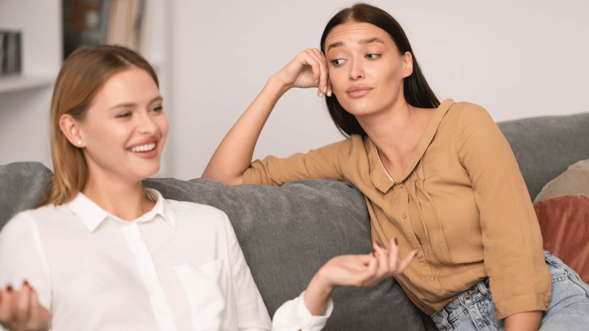 two women talking